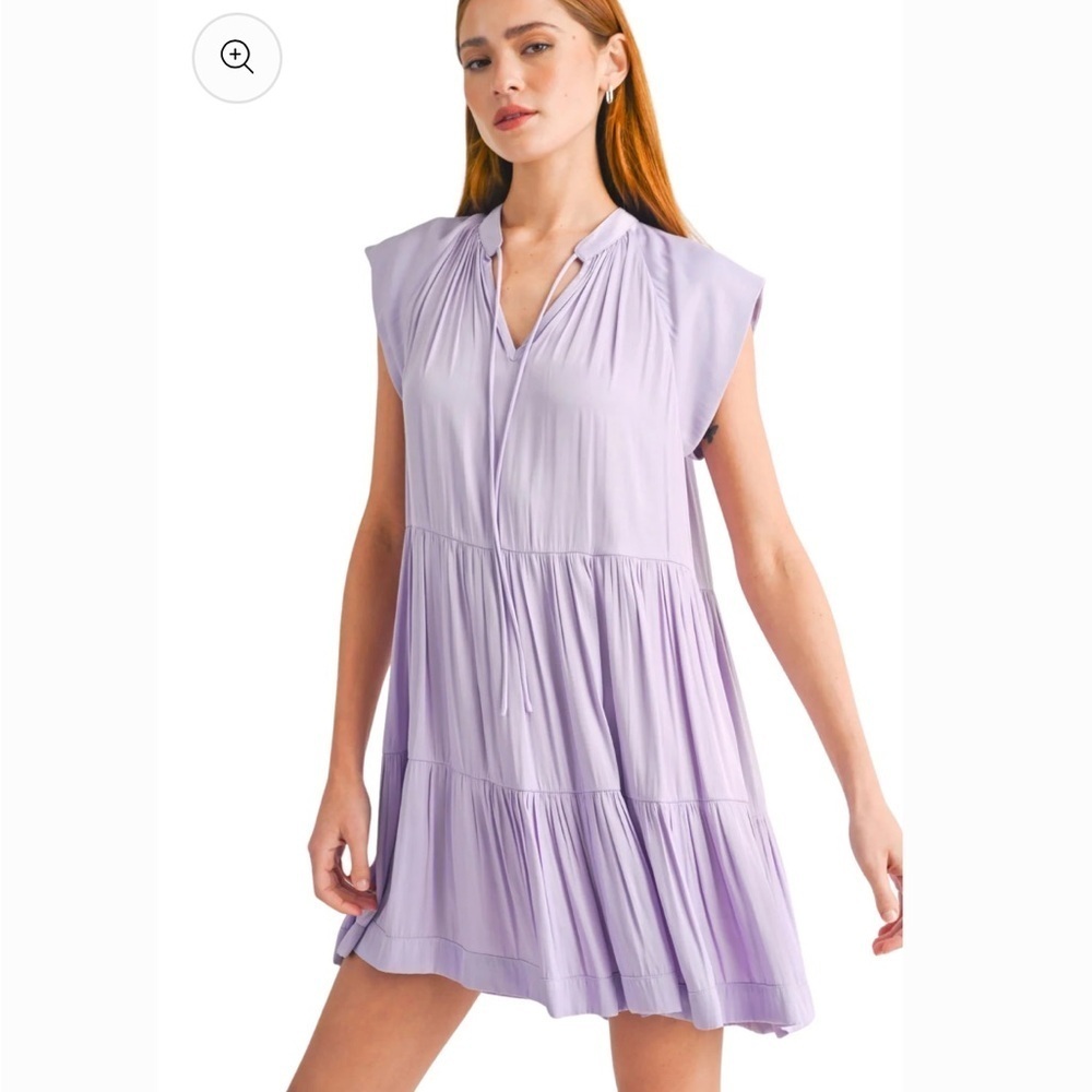 NWT Lavender Flutter Sleeve Dress Size Small